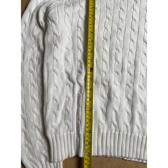 VIntage Ralph Lauren Cable Knit 100% Cotton Size Medium Women's Crewneck - Picture 3 of 6